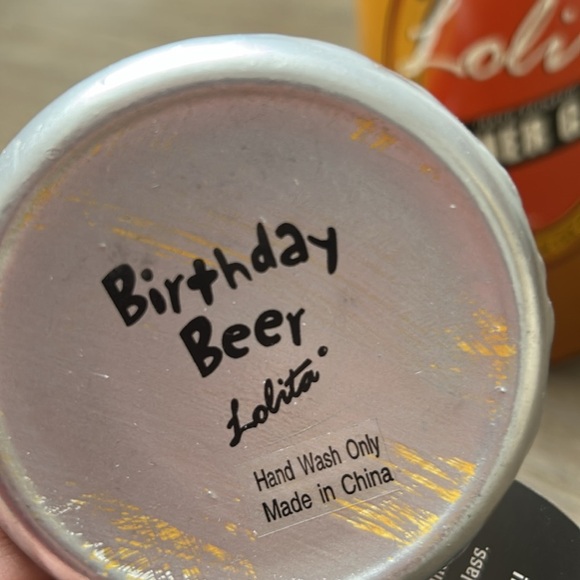 Lolita Pilsner 22 oz Glass “Birthday Beer”Colorful Candle Design in original box - Picture 4 of 6